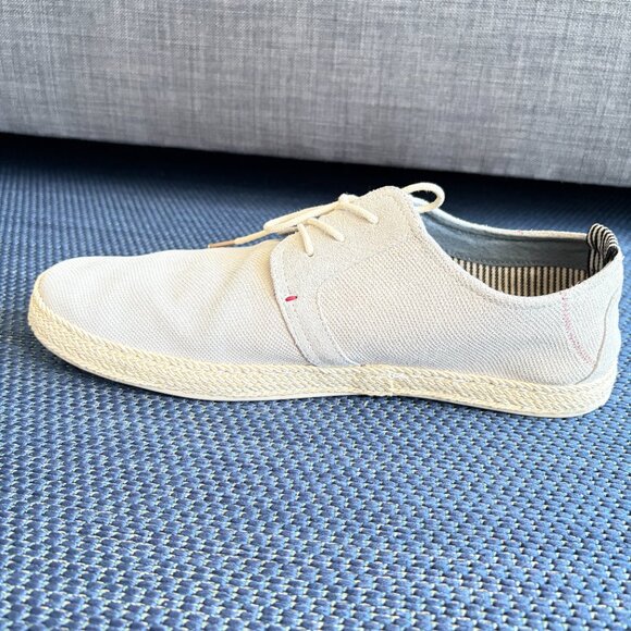 Stacy Adams Canvas Espadrille Derby Shoe Beige Lace Up Men's 11 - Pre-owned - Picture 8 of 11